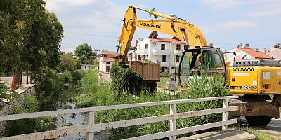 Edremit Belediyesi tarafından, Akçay Mahallesi Pina Deresi’nde temizlik çalışmaları başladı.