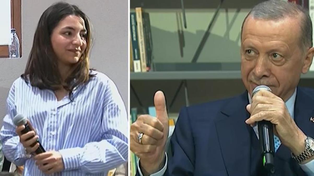 18 yaşındaki genç kızın verdiği İmam Şafi örneği Cumhurbaşkanı Erdoğan'ı mest etti