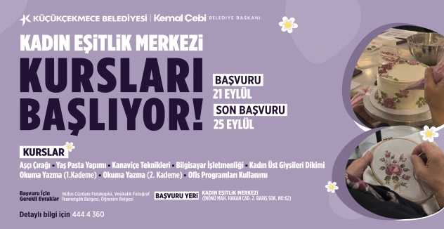 KADIN EŞİTLİK MERKEZİ YENİ DÖNEM KURS KAYITLARI BAŞLADI