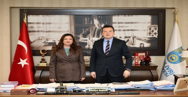 Başkan Balcıoğlu, Evciler Belediye Başkanını ağırladı