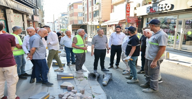 Başkan Vekili Akın, Bağlar Caddesi’ndeki yenileme çalışmalarını yerinde inceledi