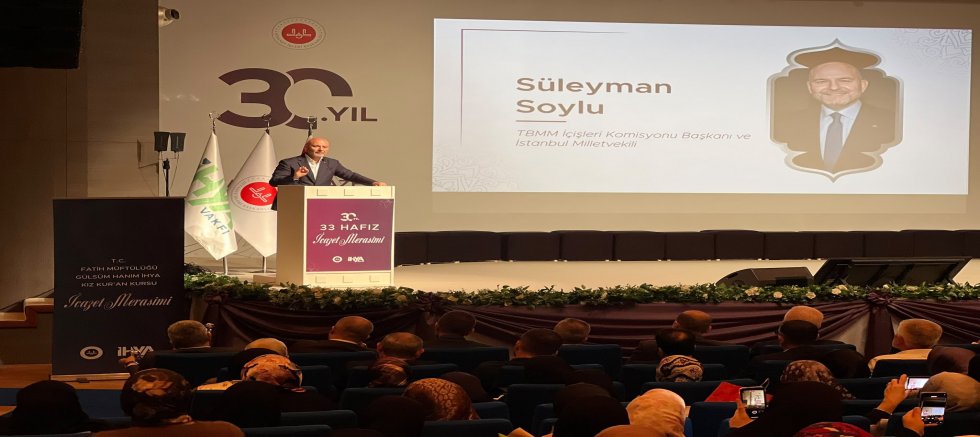 Süleyman Soylu, 33 Hafız İçin Düzenlenen İcazet Merasimine Katıldı
