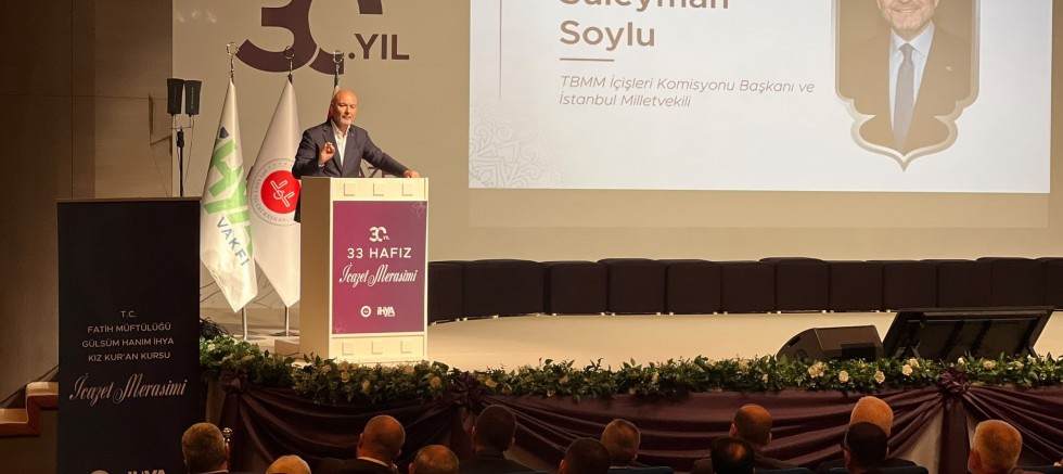 Süleyman Soylu, 33 Hafız İçin Düzenlenen İcazet Merasimine Katıldı