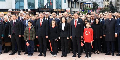 23 NİSAN’IN 106’NCI YILINDA NURİ ASLAN, TAKSİM CUMHURİYET ANITI’NA ÇELENK BIRAKTI