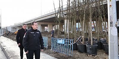 Başkan Balcıoğlu, E5 Karayolu Yan Yol Peyzaj Düzenlemesi Çalışmalarını İnceledi