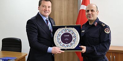 Başkan Balcıoğlu, İlçe Jandarma Komutanı Binbaşı Fatih Torun’u Ziyaret Etti