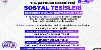Belediyemiz Sosyal Tesislerinde, 2025 Yılı Düğün Rezervasyonları başladı.
