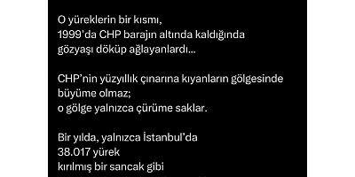 CHP İstanbul İl Başkanı Gürsel Tekin’den YDK’ya Sert Tepki: “38.017 Yürek Sessizce Gitti!” 