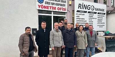 Silivri  Küçük Sanayi Sitesi Yapı Kooperatifi Başkanı Şaban Erdan ve yönetim kurulu üyeleri tarafından karşılanan Silivri Belediyesi CHP Belediye Başkan Aday Adayı Melih Yıldız