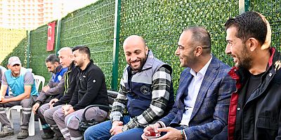 Eray Karadeniz,Fen İşleri  Müdürlüğü şantiyesini ziyaret etti.