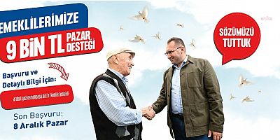 Gaziosmanpaşa Belediyesi'nden emeklilere 9 bin TL pazar desteği