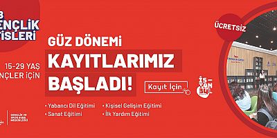 İBB GENÇLİK OFİSLERİNDE GÜZ DÖNEMİ EĞİTİMLERİ BAŞLIYOR