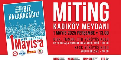 İstanbul’da 1 Mayıs Emek ve Dayanışma Günü Kadıköy ve Kartal’da kutlanacak