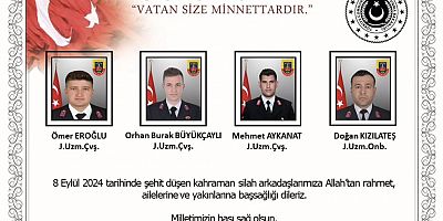 Ömer Gönültaş'dan, şehit olan 4 asker için başsağlığı mesajı yayımladı