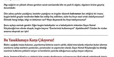 Sanatçılardan Kemal Kılıçdaroğlu’na Destek: “Eserlerimiz Kullanılabilir” Açıklaması