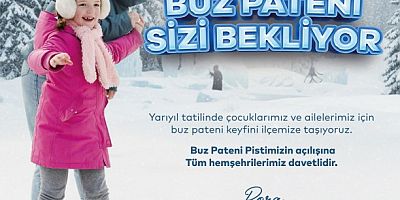 Sömestr tatilinde buz pateni pisti tüm vatandaşlara ücretsiz!