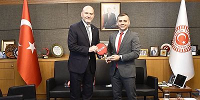 Süleyman Soylu, Masa Tenisi Federasyonu Başkanı Kerim Koç’u TBMM’de Ağırladı