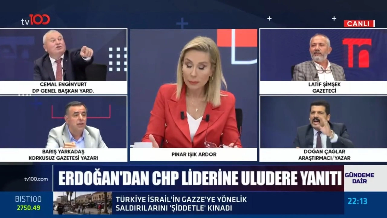 tv100'de canlı yayınlanan 'Gündeme Dair' programında gergin anlar: Cemal Enginyurt, Latif Şimşek’in üzerine yürüdü!